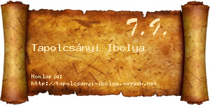 Tapolcsányi Ibolya névjegykártya